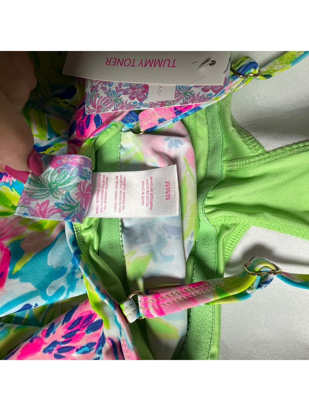 Stella Parker ruffle tiered shelf bra molded cup tankini swim top size M NWT - Picture 8 of 9